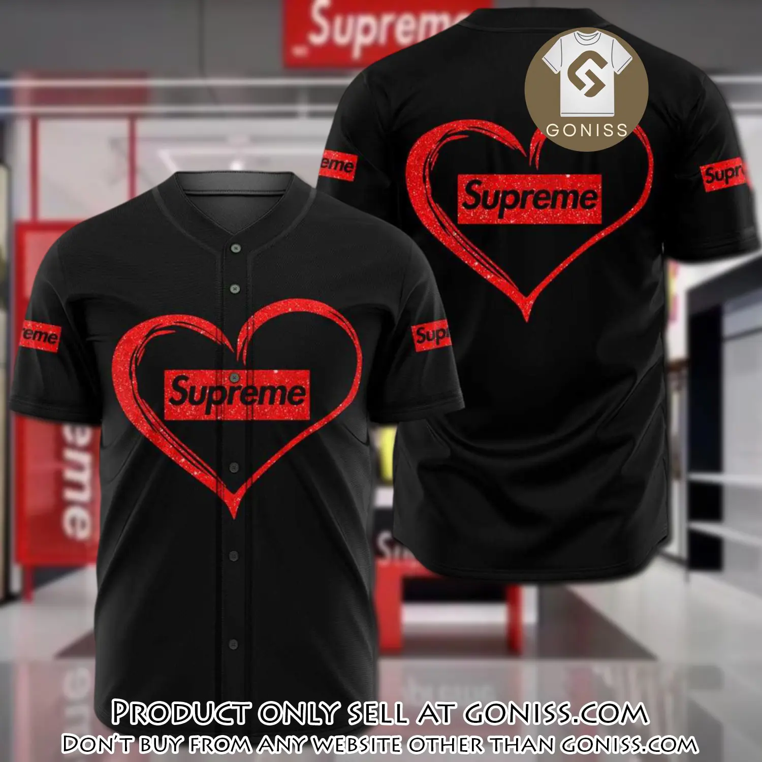 Supreme heart baseball jersey shirt luxury bjs1242 gn5230998